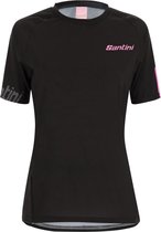 Santini Fietsshirt korte mouwen Dames Zwart Roze - Sasso S/S Jersey for woman - S