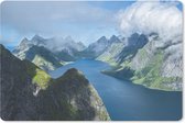 Muismat Fjorden - Uitzicht over fjorden in Noorwegen muismat rubber - 60x40 cm - Muismat met foto