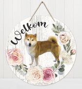 Welkom - Shiba | Muurdecoratie - Bordje Hond