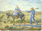 Muismat Vincent van Gogh 2 - Boerenkoppel gaat naar het werk - Schilderij van Vincent van Gogh muismat rubber - 23x19 cm - Muismat met foto