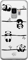 Samsung Galaxy S9 siliconen hoesje - Panda - Soft Case Telefoonhoesje - Zwart - Print