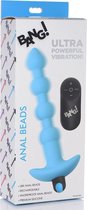 Vibrating Silicone Anal Beads & Remote Control - Blue - Anal Beads