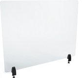 Kantoorscherm Budget 1200 x 650 x 3 - NINA Tafelklem Aluminium Zwart 0 - 25 mm  | preventiescherm | spatscherm | hygiënescherm | Acrylaat scherm | kuchscherm