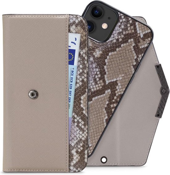 Etui Clutch Case pour iPhone 12 Pro Max - Mobilize - Imprimé serpent Beige - Similicuir