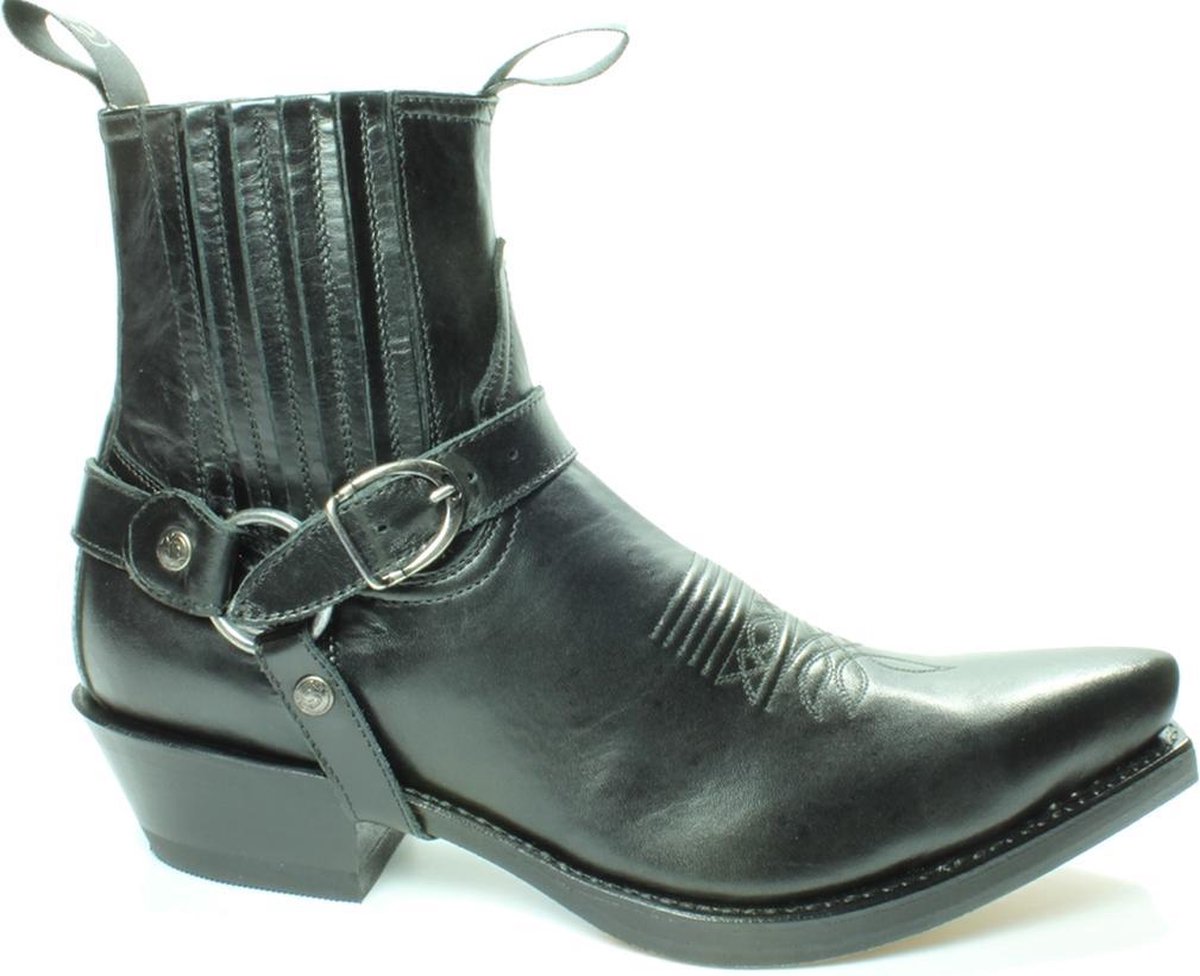 Sendra Boots 4674 Hilux Zwart Cowboy Western Korte Laarzen Heren Enkellaars  Spitse Neus Beetje Schuine Hak Elastiek Sluiting Afneembaar Sierspoor  Goodyear Welted Echt Leer Maat 43 - Schoenen.nl