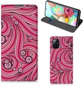 GSM Hoesje Geschikt voor Samsung Galaxy A71 Foto Hoesje ontwerpen Swirl Pink