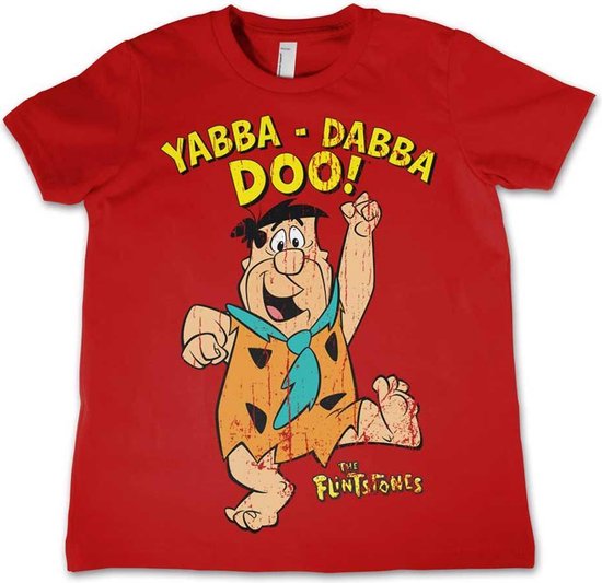 THE FLINTSTONES - T-Shirt KIDS Yabba-Dabba-Doo - Red (8 Years)