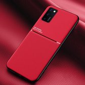 Voor Huawei Honor V30 Classic Tilt Strip Grain Magnetisch Schokbestendig PC + TPU Case (Rood)