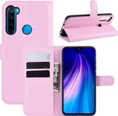 Voor Xiaomi Redmi Note 8 Litchi Texture Horizontal Flip Leather Case met portemonnee & houder & kaartsleuven (roze)