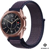 Nylon Smartwatch bandje - Geschikt voor  Samsung Galaxy Watch 3 - 41mm nylon bandje - paars-blauw - Strap-it Horlogeband / Polsband / Armband