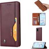 Voor Huawei P Smart 2021 Kneed Huidtextuur Horizontale Flip Leren Case, met Fotolijst & Houder & Kaartsleuven & Portemonnee (Wijnrood)