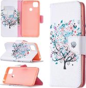 Voor Xiaomi Redmi 9C Gekleurde Tekening Patroon Horizontale Flip Leren Case met Houder & Kaartsleuven & Portemonnee (Kleine Boom)
