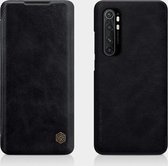 Voor Xiaomi Note 10 Lite NILLKIN QIN Series Crazy Horse Texture Horizontale Flip lederen tas met kaartsleuf (zwart)