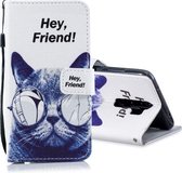 Voor Xiaomi Redmi Note 8 Pro Horizontale lederen flip case met houder & kaartsleuven & portemonnee (Cool Cat)