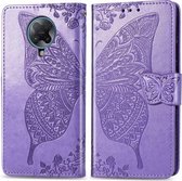 Voor Xiaomi Redmi K30 Pro Butterfly Love Flower Reliëf Horizontale Flip Leren Case met Beugel / Kaartsleuf / Portemonnee / Lanyard (Lichtpaars)