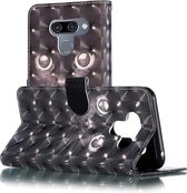Voor LG K50 3D Patroon Gekleurde Tekening Horizontale Flip Leren Case met Houder & Kaartsleuven & Portemonnee & Lanyard (Zwarte Ogen)