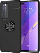 Voor Huawei Nova 7 Lenuo schokbestendige TPU beschermhoes met onzichtbare houder (zwart)