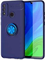 Voor Huawei P smart 2020 metalen ringhouder 360 graden roterende TPU-hoes (blauw + blauw)