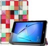 Voor Huawei MatePad T8 Gekleurd tekeningpatroon Horizontale lederen flip-hoes met drie-vouwbare houder (magische kubus)
