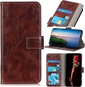 Voor Huawei Y6p Vintage Crazy Horse lederen tas met houder & kaartsleuven & portemonnee (bruin)