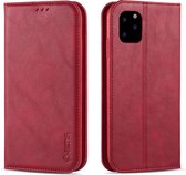 Voor iPhone 11 Pro AZNS Retro Texture Magnetische Horizontale Flip PU Leren Case met Houder & Kaartsleuven & Fotolijst (Rood)