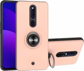 Voor OPPO F11 PRO 2 in 1 pc + TPU beschermhoes met 360 graden roterende ringhouder (roségoud)