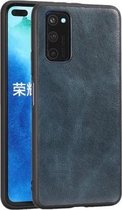 Voor Huawei Honor V30 Crazy Horse Getextureerd Kalfsleer PU + PC + TPU Case (Blauw)