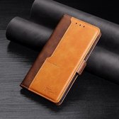 Voor Samsung Galaxy Note20 Ultra Retro Textuur Contrast Kleur Zijgesp Horizontale Flip Leren Case met Houder & Kaartsleuven & Portemonnee (Bruin)