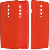 Voor OnePlus 8 Pure Color Liquid Silicone Shockproof Full Coverage Case (Rood)