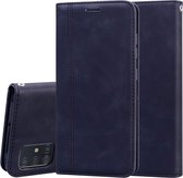 Voor Samsung Galaxy A51 Frosted Business Magnetische Horizontale Flip PU lederen tas met houder & kaartsleuf & lanyard (zwart)