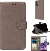 Voor Samsung Galaxy S21 Plus 5G Retro Frosted Horizontale Flip PU lederen tas met houder & kaartsleuven & portemonnee & fotolijst (bruin)