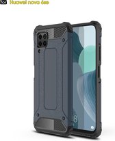 Voor Huawei Nova 6 SE Magic Armor TPU + PC Combinatie Case (Navy Blue)