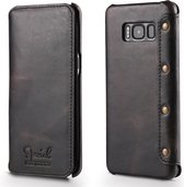 Voor Galaxy S8 Plus Denior Oil Wax koeienhuid eenvoudige horizontale flip lederen tas met kaartsleuven en portemonnee (zwart)
