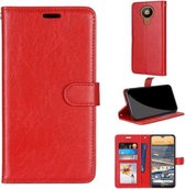 Voor Nokia 5.3 Pure Color Horizontale Flip PU lederen tas met houder & kaartsleuven & portemonnee & fotolijst (rood)