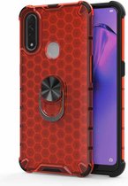 Voor Xiaomi Redmi Note 7 / Note 7 Pro Shockproof Honeycomb PC + TPU Ring Holder Protection Case (rood)