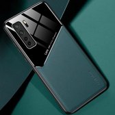 Voor Huawei Nova 7 SE All-inclusive leer + organisch glas beschermhoes met metalen ijzeren plaat (groen)