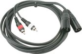 Hilec Audio Kabel RCA naar XLR - Tulp Kabel naar XLR Male Kabel - 3m