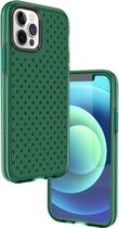 Shockproof Grid Texture TPU beschermhoes voor iPhone 12 Pro Max (groen)