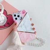 Splicing Flower Acht tekens patroon TPU beschermhoes met kettingriem voor iPhone 11 Pro (wit)