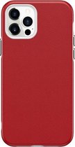 Zakelijke stijl PU + pc-beschermhoes voor iPhone 12 Pro Max (rood)