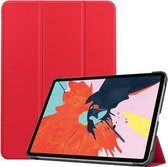 Voor iPad Air 2020 10.9 Custer Texture Horizontale flip lederen tas met drie-vouwbare houder & slaap- / wekfunctie (rood)