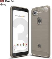 TPU-hoesje van koolstofvezel met geborstelde textuur voor de Google Pixel 3a (grijs)