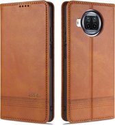 Voor Xiaomi Mi 10T Lite 5G AZNS Magnetische Kalfsstructuur Horizontale Flip Leren Case met Kaartsleuven & Houder & Portemonnee (Lichtbruin)