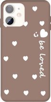 Voor iPhone 11 Lachend gezicht Meerdere harten patroon Kleurrijke Frosted TPU telefoon beschermhoes (kaki)