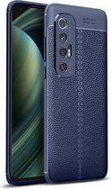 Voor Xiaomi Mi 10S Litchi Texture TPU schokbestendig hoesje (blauw)