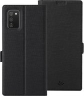 Voor Samsung Galaxy A02s (Amerikaanse versie) ViLi K-serie schokbestendig TPU + PU lederen magnetische gesp horizontale flip-hoes met kaartsleuven en portemonnee en houder (zwart)