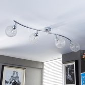 Lindby - LED plafondlamp - 4 lichts - metaal, glas - H: 10 cm - G9 - zilver, chroom - A+ - Inclusief lichtbronnen