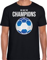 Griekenland EK/ WK supporter t-shirt - we are the champions met Griekse voetbal - zwart - heren - kleding / shirt 2XL