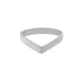 Ring basic V smal - Maat 19 - Zilver - Stainless steel (verkleurt niet)