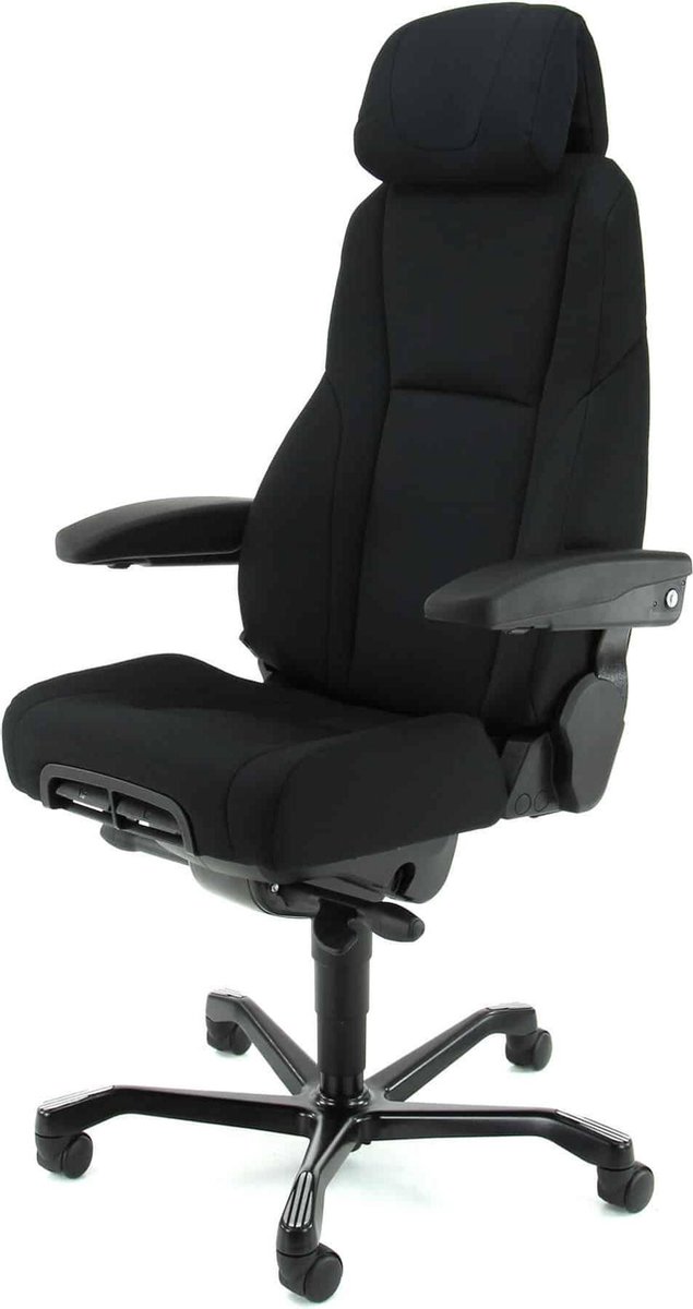 Super ergonomische 24-uurs bureaustoel A381, Zwart stof
